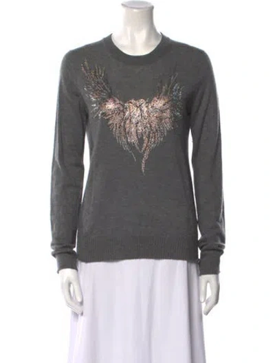 Pre-owned Zadig & Voltaire Cashmere Crew Neck Sweater In Gray