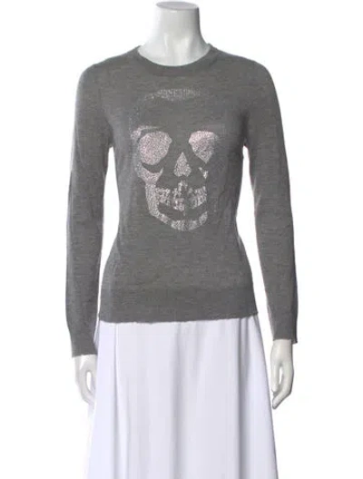 Pre-owned Zadig & Voltaire Cashmere Crew Neck Sweater In Gray