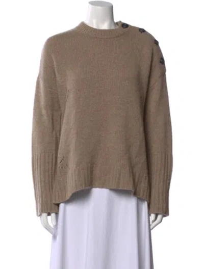 Pre-owned Zadig & Voltaire Cashmere Crew Neck Sweater In Neutral