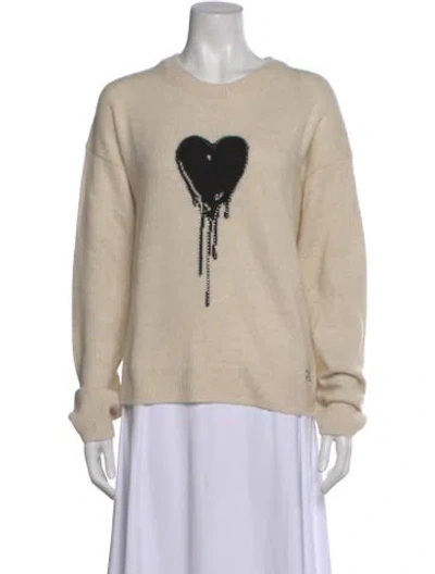 Pre-owned Zadig & Voltaire Cashmere Crew Neck Sweater In Neutral