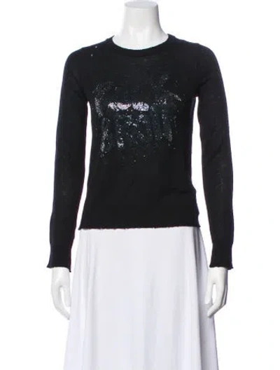 Pre-owned Zadig & Voltaire Cashmere Crew Neck Sweater W/ Tags In Black
