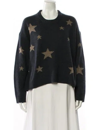Pre-owned Zadig & Voltaire Cashmere Floral Print Sweater In Black