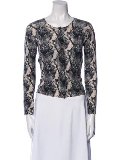 Pre-owned Zadig & Voltaire Cashmere Floral Print Sweater In Gray