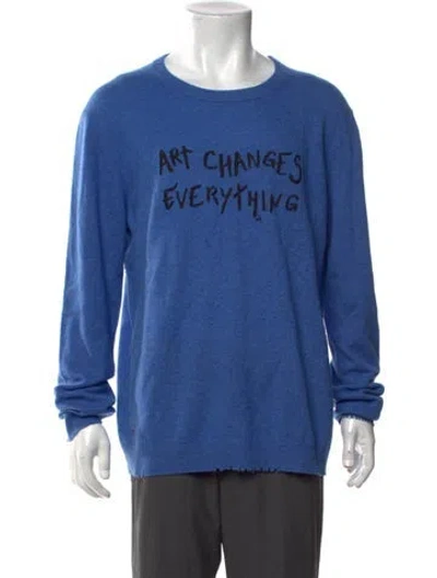 Pre-owned Zadig & Voltaire Cashmere Graphic Print Pullover In Blue