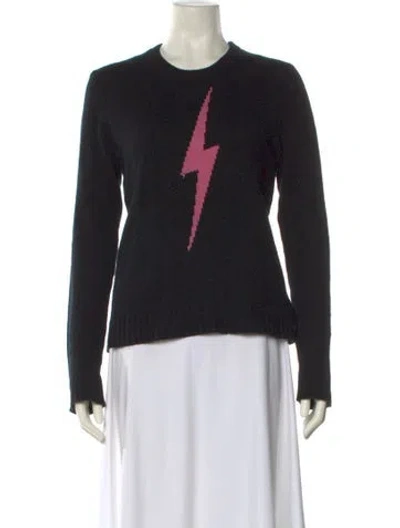 Pre-owned Zadig & Voltaire Cashmere Graphic Print Sweater In Black