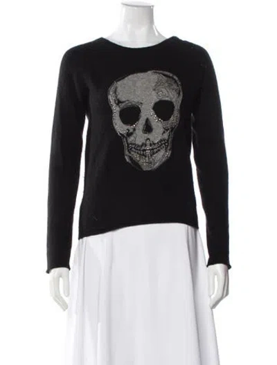 Pre-owned Zadig & Voltaire Cashmere Graphic Print Sweater In Black