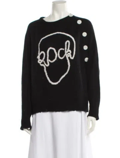 Pre-owned Zadig & Voltaire Cashmere Graphic Print Sweater In Black