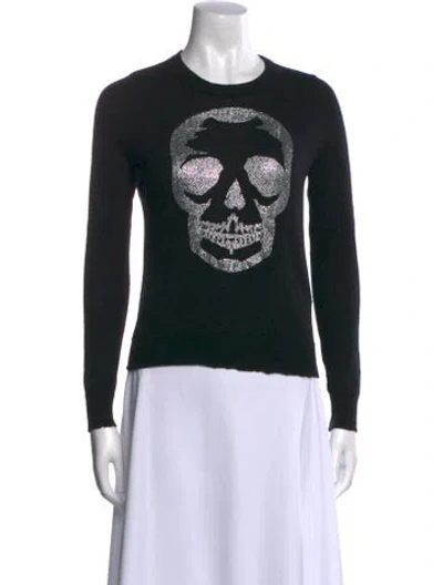 Pre-owned Zadig & Voltaire Cashmere Graphic Print Sweater In Black