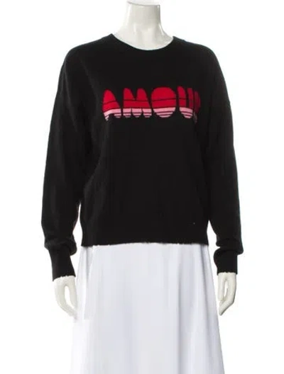 Pre-owned Zadig & Voltaire Cashmere Graphic Print Sweater In Black