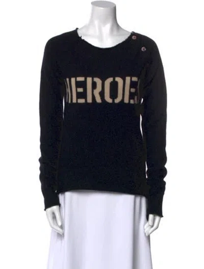 Pre-owned Zadig & Voltaire Cashmere Graphic Print Sweater In Black