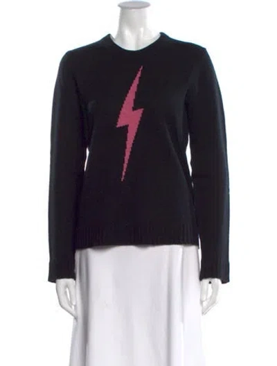 Pre-owned Zadig & Voltaire Cashmere Graphic Print Sweater In Black