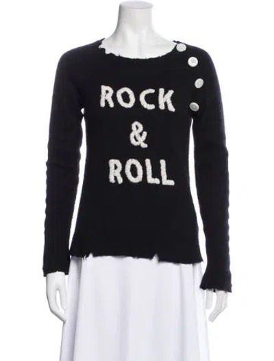 Pre-owned Zadig & Voltaire Cashmere Graphic Print Sweater In Black