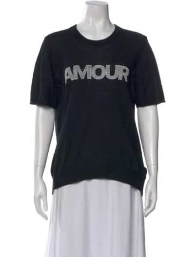 Pre-owned Zadig & Voltaire Cashmere Graphic Print Sweater In Black