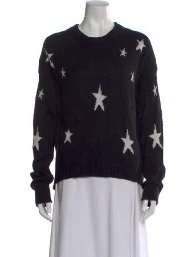 Pre-owned Zadig & Voltaire Cashmere Graphic Print Sweater In Black