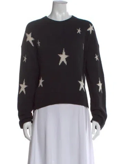 Pre-owned Zadig & Voltaire Cashmere Graphic Print Sweater In Black