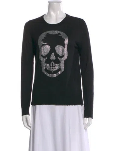 Pre-owned Zadig & Voltaire Cashmere Graphic Print Sweater In Black