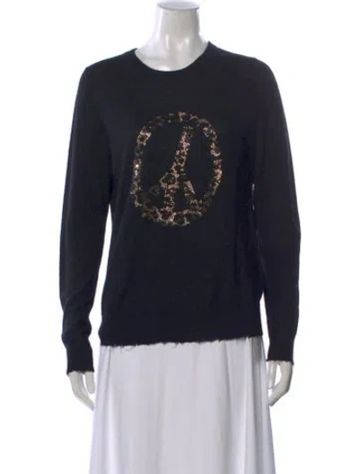 Pre-owned Zadig & Voltaire Cashmere Graphic Print Sweater In Black