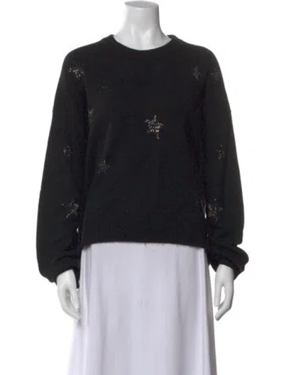 Pre-owned Zadig & Voltaire Cashmere Graphic Print Sweater In Black