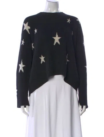 Pre-owned Zadig & Voltaire Cashmere Graphic Print Sweater In Black