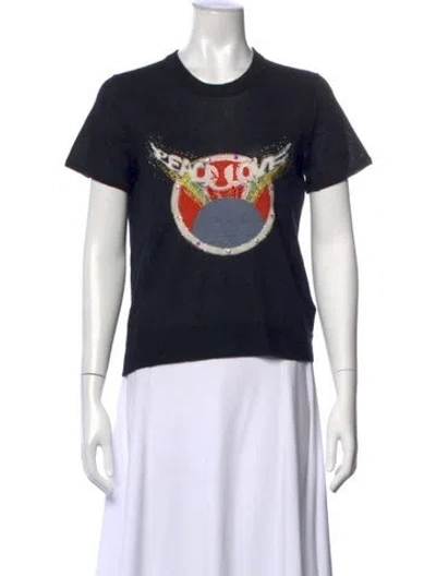 Pre-owned Zadig & Voltaire Cashmere Graphic Print Sweater In Black