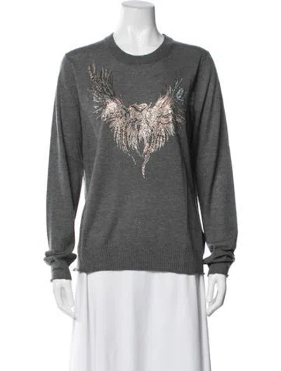 Pre-owned Zadig & Voltaire Cashmere Graphic Print Sweater In Black