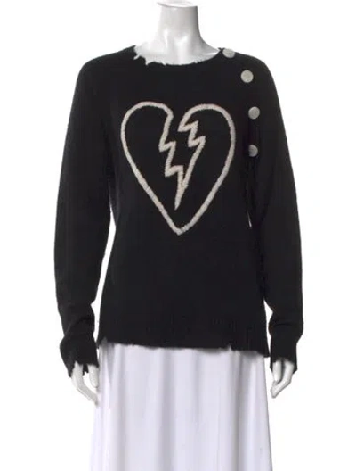 Pre-owned Zadig & Voltaire Cashmere Graphic Print Sweater In Black
