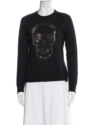 Pre-owned Zadig & Voltaire Cashmere Graphic Print Sweater In Black