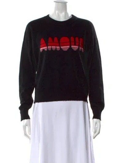 Pre-owned Zadig & Voltaire Cashmere Graphic Print Sweater In Black