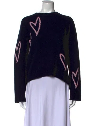 Pre-owned Zadig & Voltaire Cashmere Graphic Print Sweater In Black