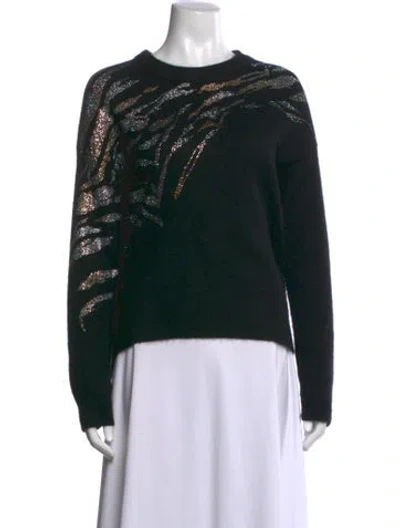 Pre-owned Zadig & Voltaire Cashmere Graphic Print Sweater In Black