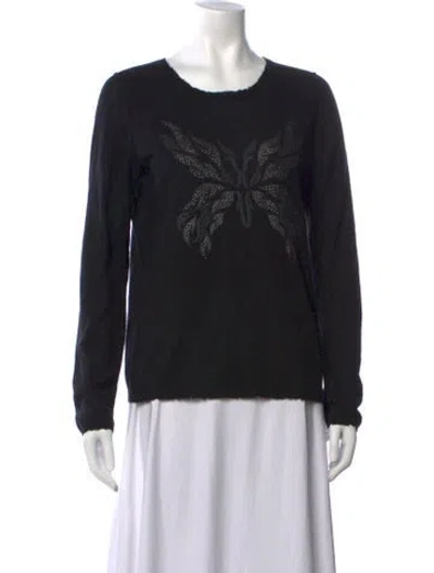 Pre-owned Zadig & Voltaire Cashmere Graphic Print Sweater In Black