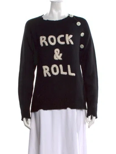 Pre-owned Zadig & Voltaire Cashmere Graphic Print Sweater In Black