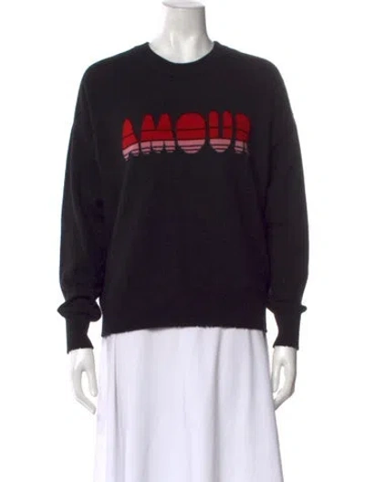 Pre-owned Zadig & Voltaire Cashmere Graphic Print Sweater In Black