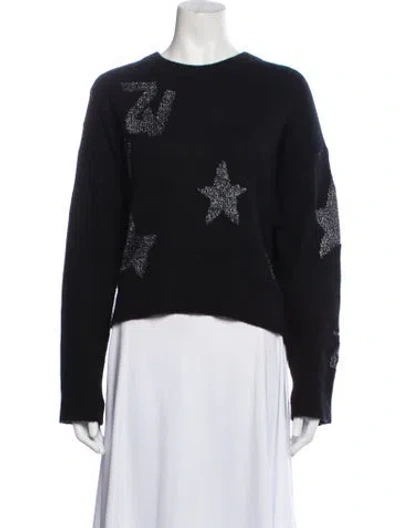 Pre-owned Zadig & Voltaire Cashmere Graphic Print Sweater In Black