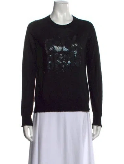 Pre-owned Zadig & Voltaire Cashmere Graphic Print Sweater In Black