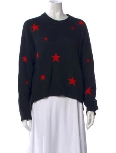 Pre-owned Zadig & Voltaire Cashmere Graphic Print Sweater In Black