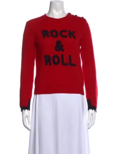 Pre-owned Zadig & Voltaire Cashmere Graphic Print Sweater In Black/red