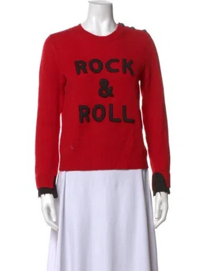 Pre-owned Zadig & Voltaire Cashmere Graphic Print Sweater In Black/red