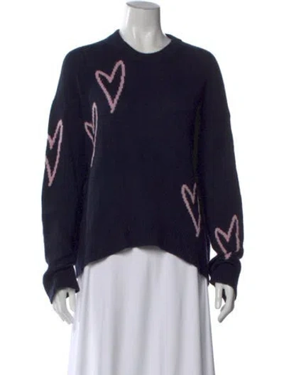 Pre-owned Zadig & Voltaire Cashmere Graphic Print Sweater In Blue