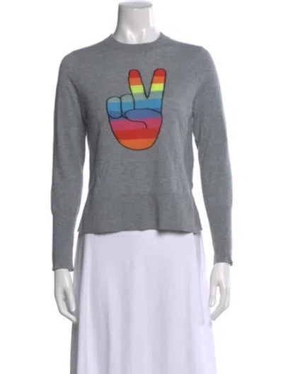 Pre-owned Zadig & Voltaire Cashmere Graphic Print Sweater In Blue