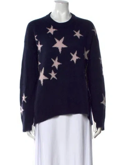 Pre-owned Zadig & Voltaire Cashmere Graphic Print Sweater In Blue