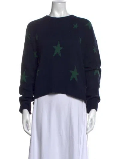 Pre-owned Zadig & Voltaire Cashmere Graphic Print Sweater In Blue