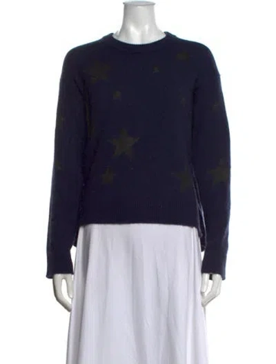 Pre-owned Zadig & Voltaire Cashmere Graphic Print Sweater In Blue