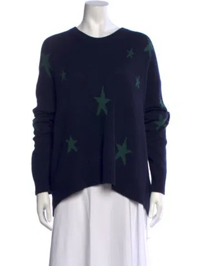 Pre-owned Zadig & Voltaire Cashmere Graphic Print Sweater In Blue