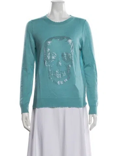 Pre-owned Zadig & Voltaire Cashmere Graphic Print Sweater In Blue