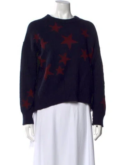Pre-owned Zadig & Voltaire Cashmere Graphic Print Sweater In Blue