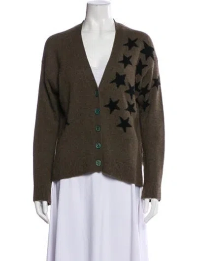 Pre-owned Zadig & Voltaire Cashmere Graphic Print Sweater In Brown