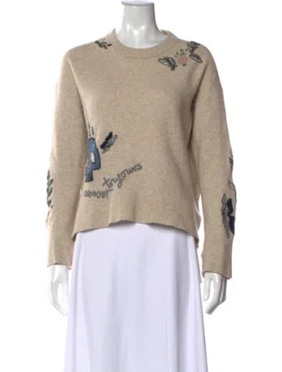 Pre-owned Zadig & Voltaire Cashmere Graphic Print Sweater In Brown