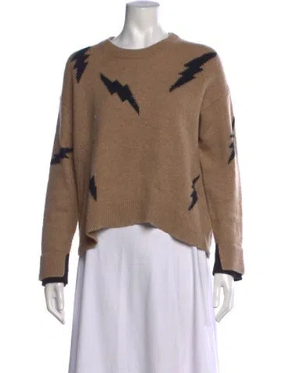 Pre-owned Zadig & Voltaire Cashmere Graphic Print Sweater In Brown