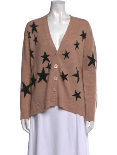 Pre-owned Zadig & Voltaire Cashmere Graphic Print Sweater In Brown